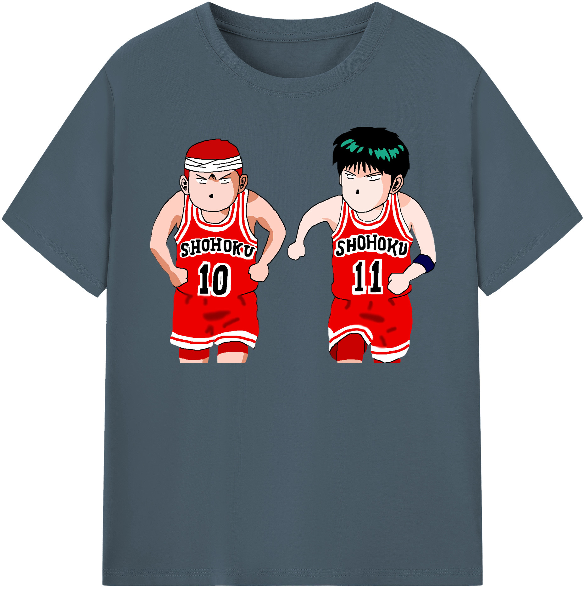 SLAM DUNK／スラムダンク 綿100％半袖Tシャツ（フロントプリント）